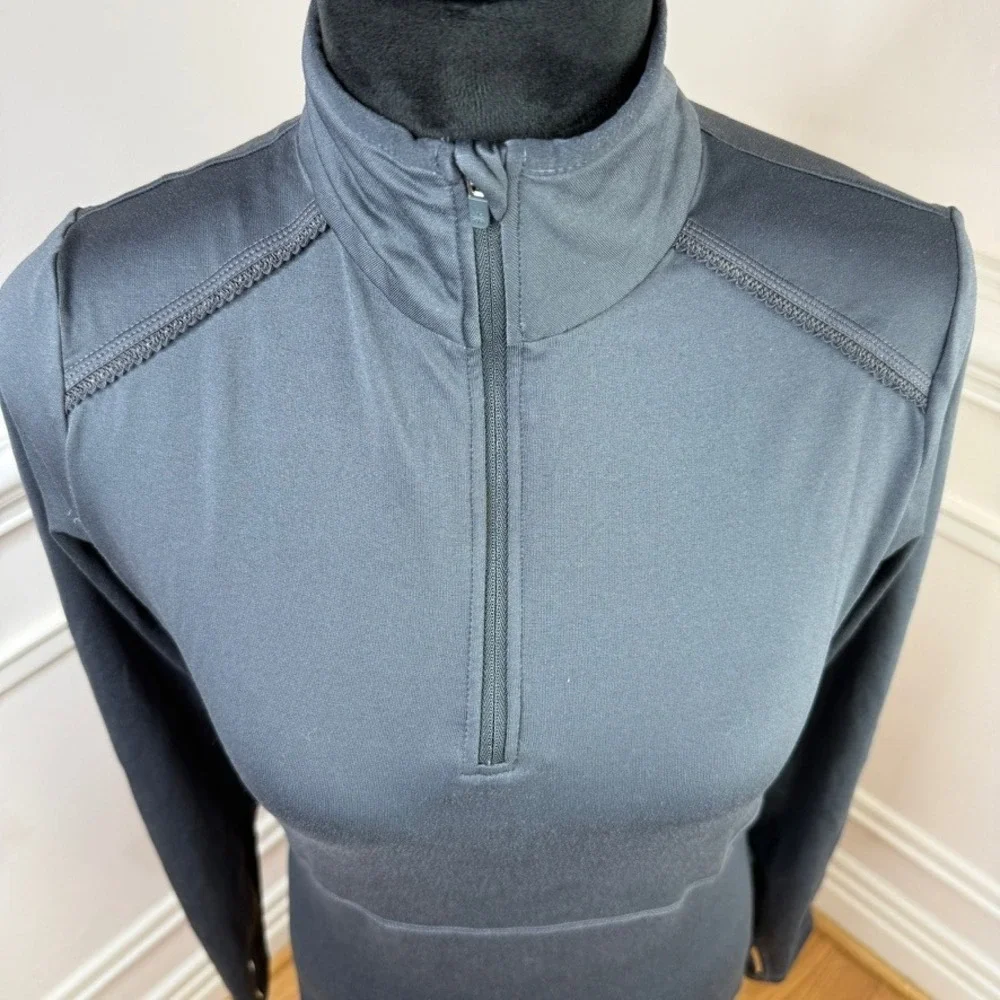 Athleta Quarter Mile 1/4 Zip Pullover Charcoal Gray Size Small - Picture 4 of 10